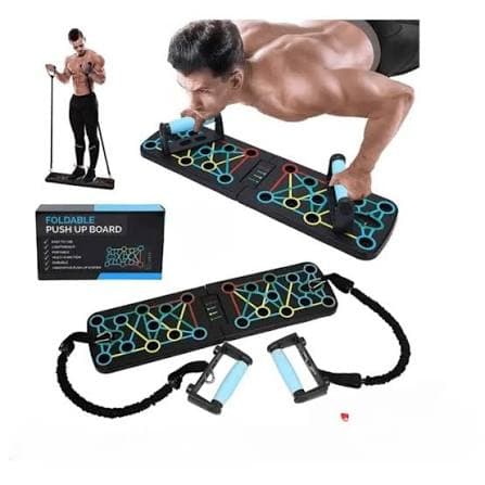 push-ups board + bands